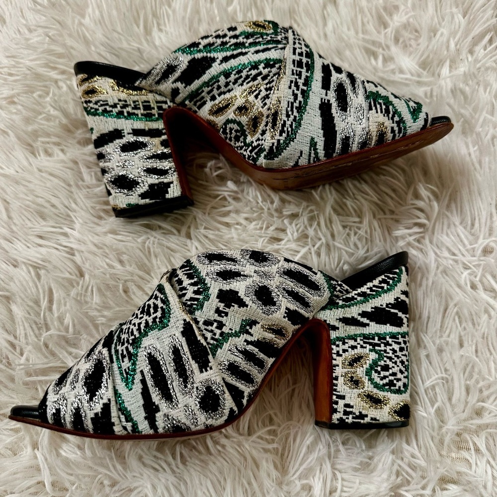 Rachel Comey Embroidery Block Heel Mules